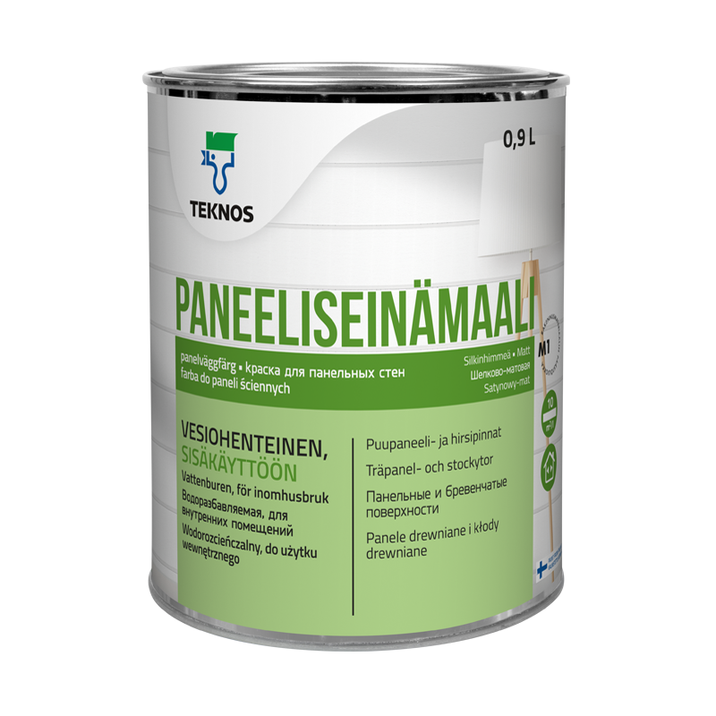 Краска Teknos для деревянных стен PANEELISEINÄMAALI pm3 0,9л