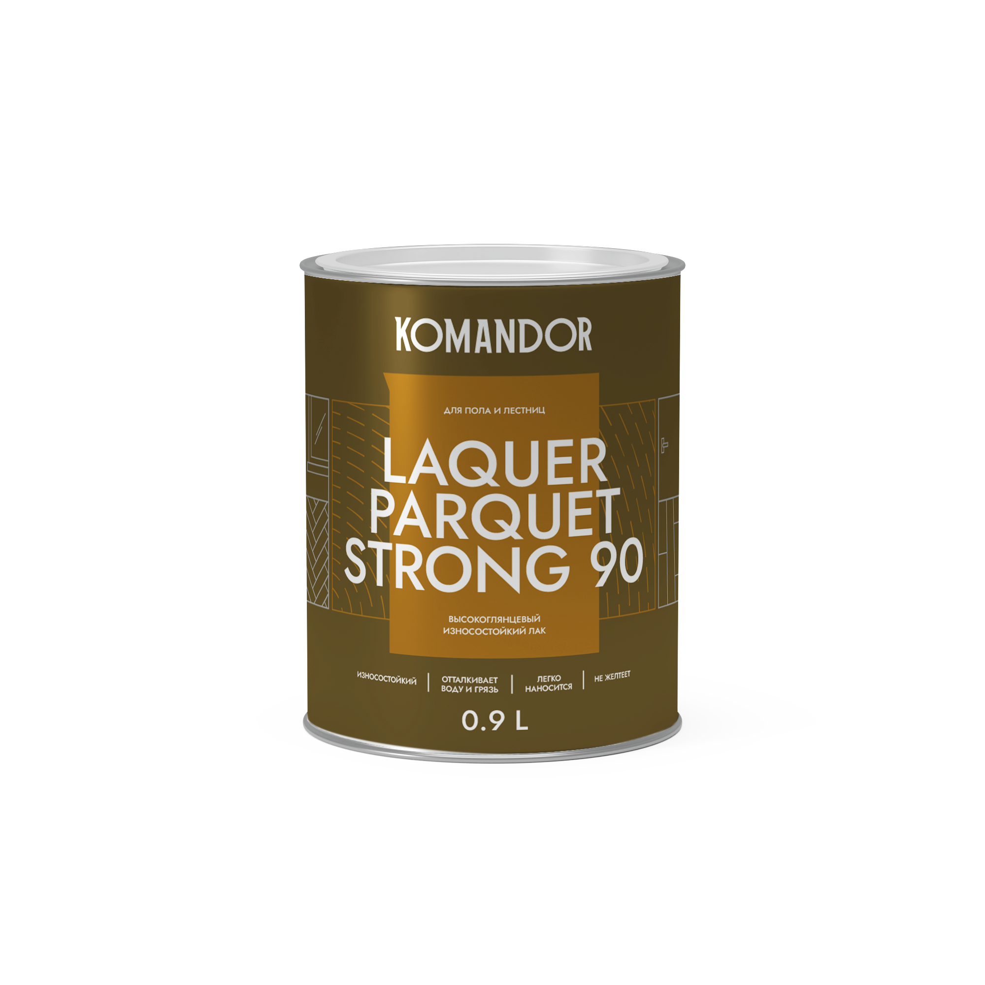 Laquer Parquet Strong Высокоглянцевый износостойкий лак 0,9л