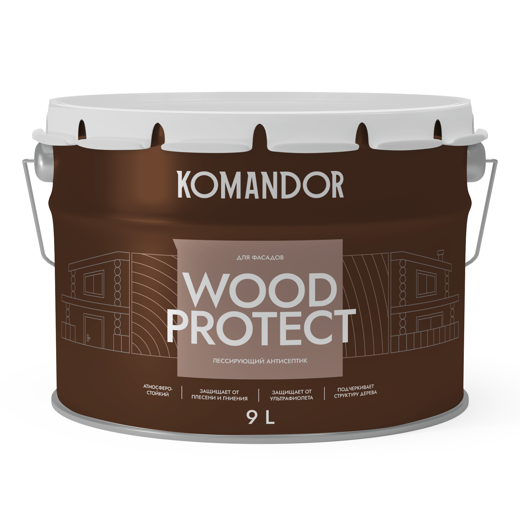 Wood Protect Лессирующий антисептик 9л