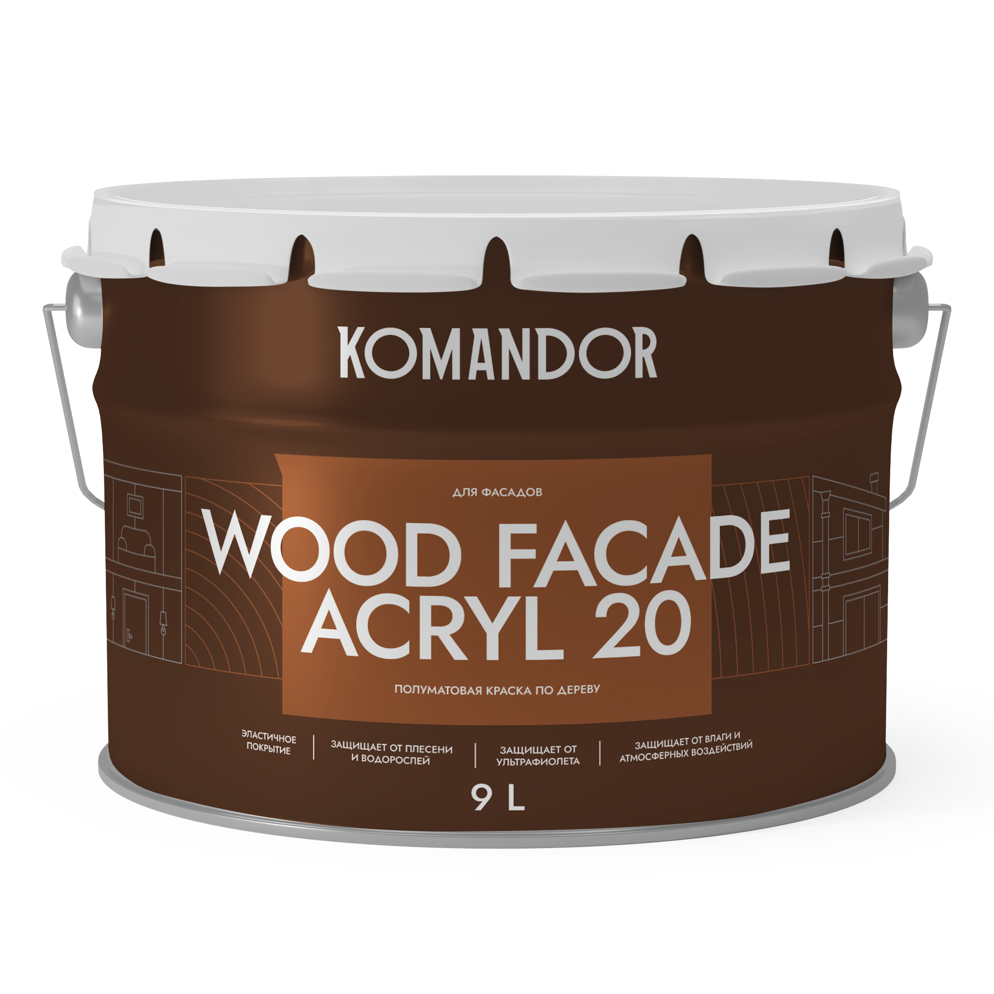 WOOD FACADE ACRYL 20 полуматовый 9л
