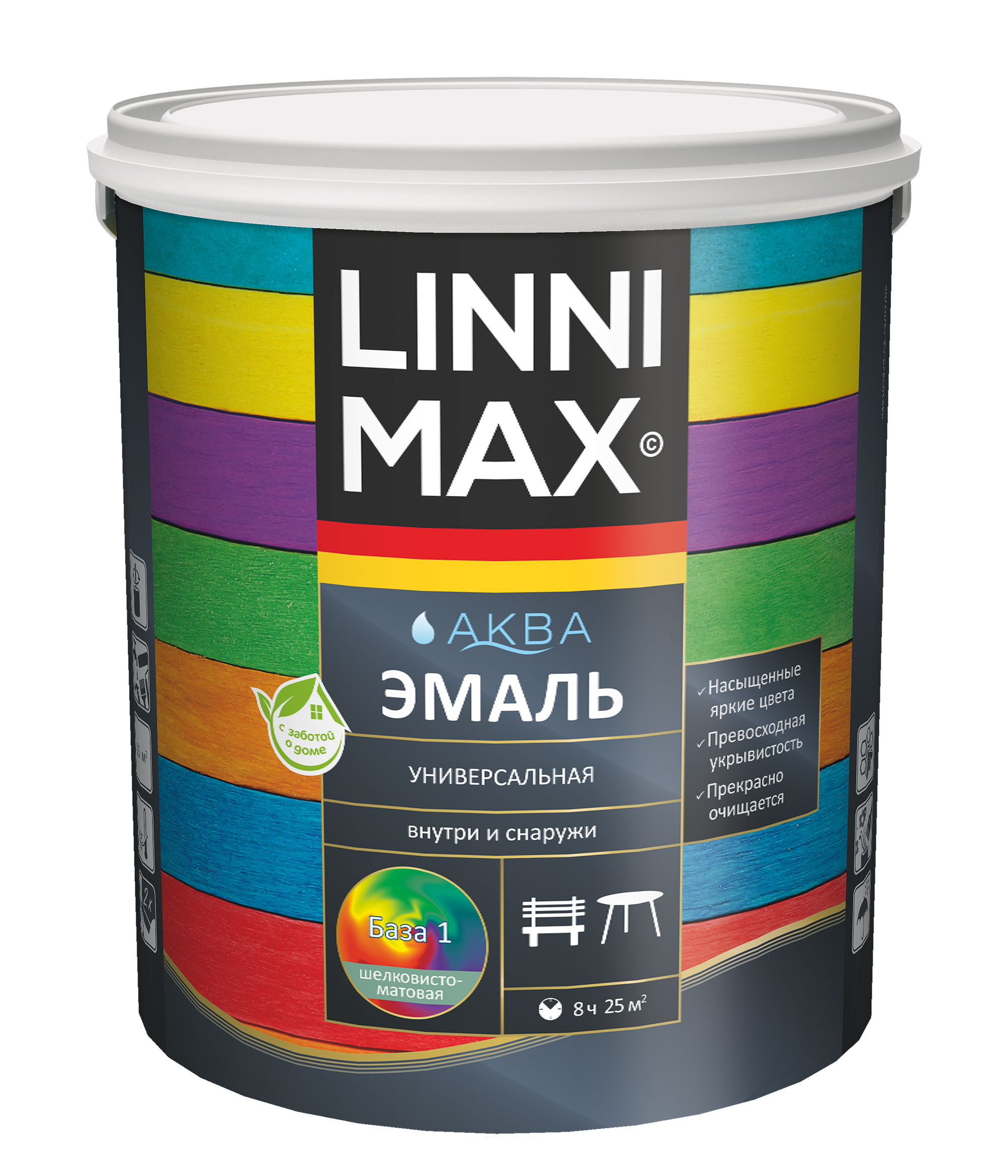 Аква Эмаль шелк-матовая База 1, 2,5 л