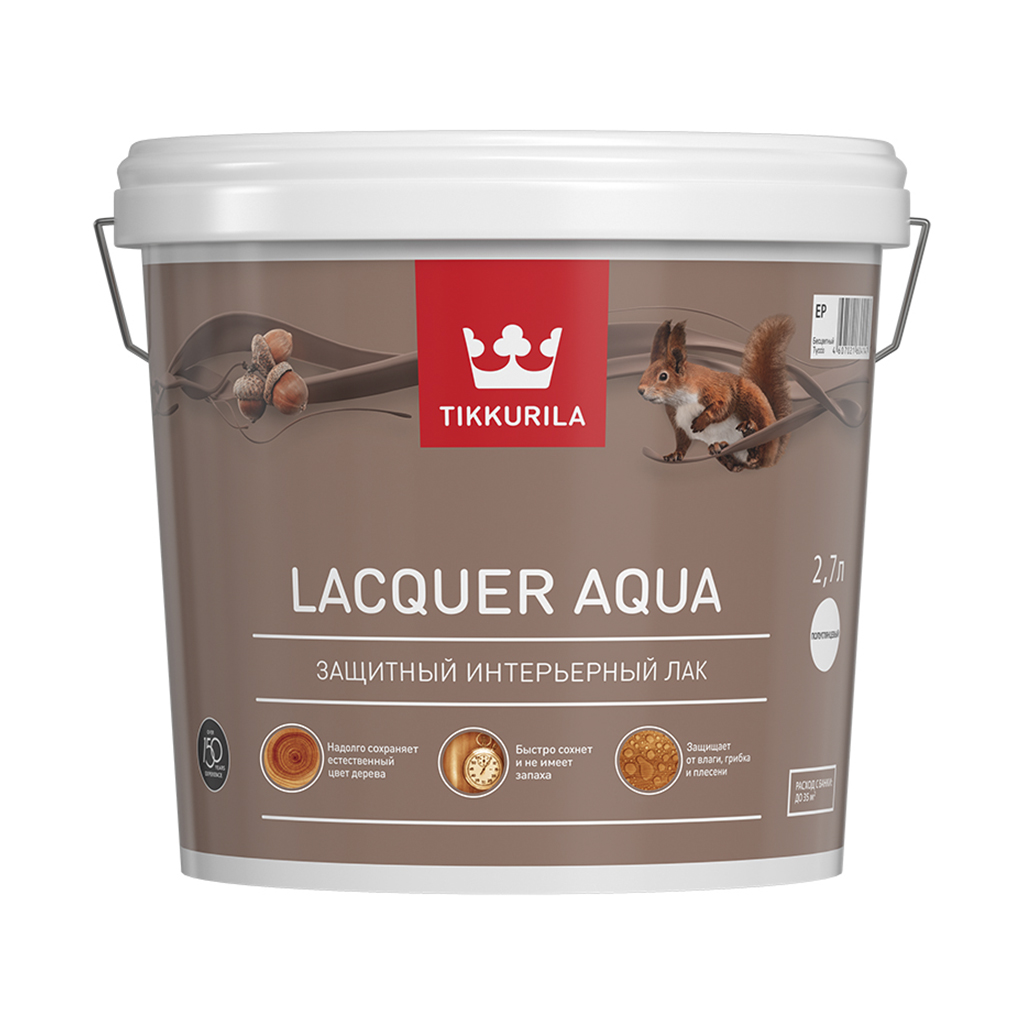 Tikkurila Lacquer Aqua- лак полуглянцевый 9л