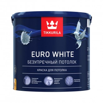 Tikkivala Euro White краска для потолка (9 л)