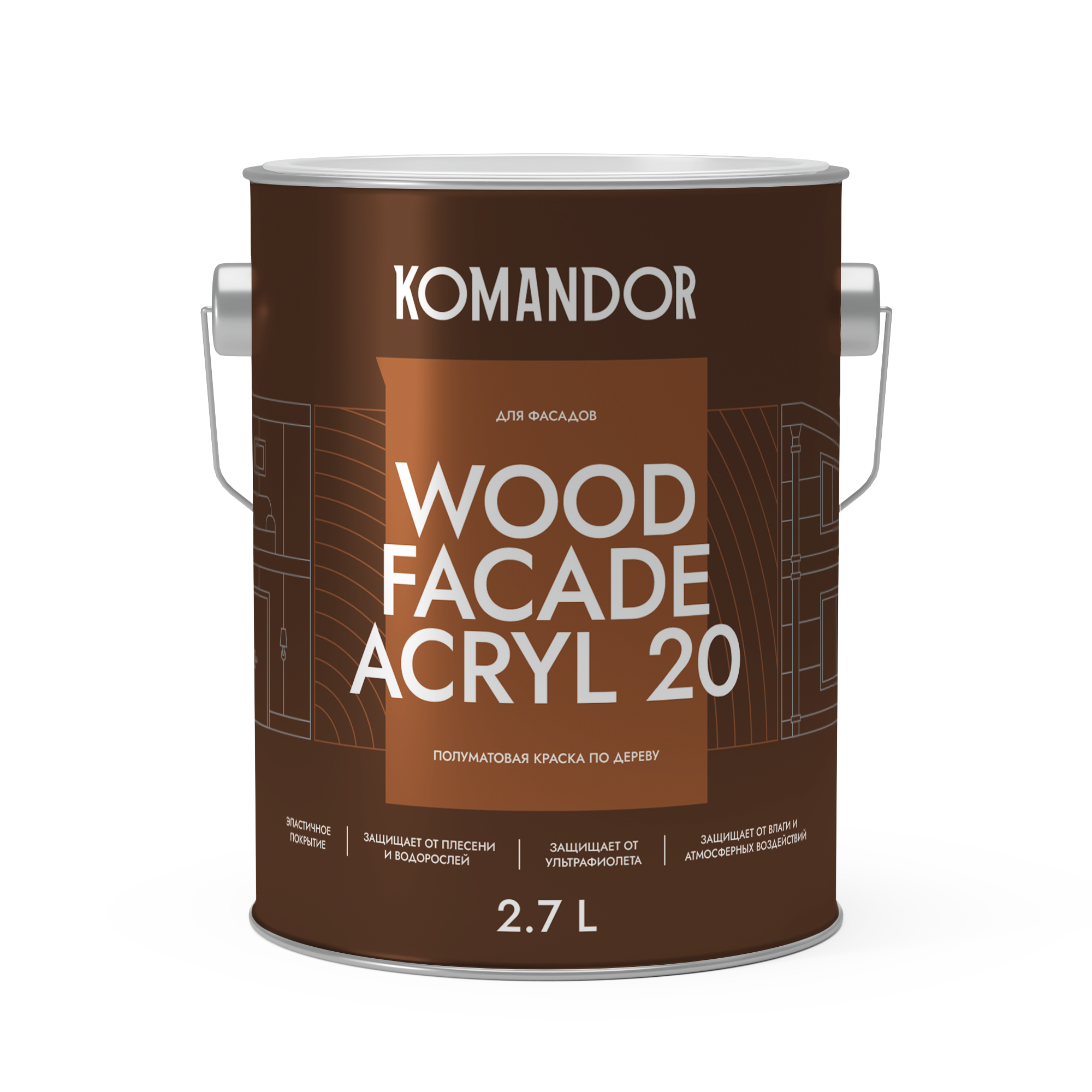 WOOD FACADE ACRYL 20 полуматовый 2,7л