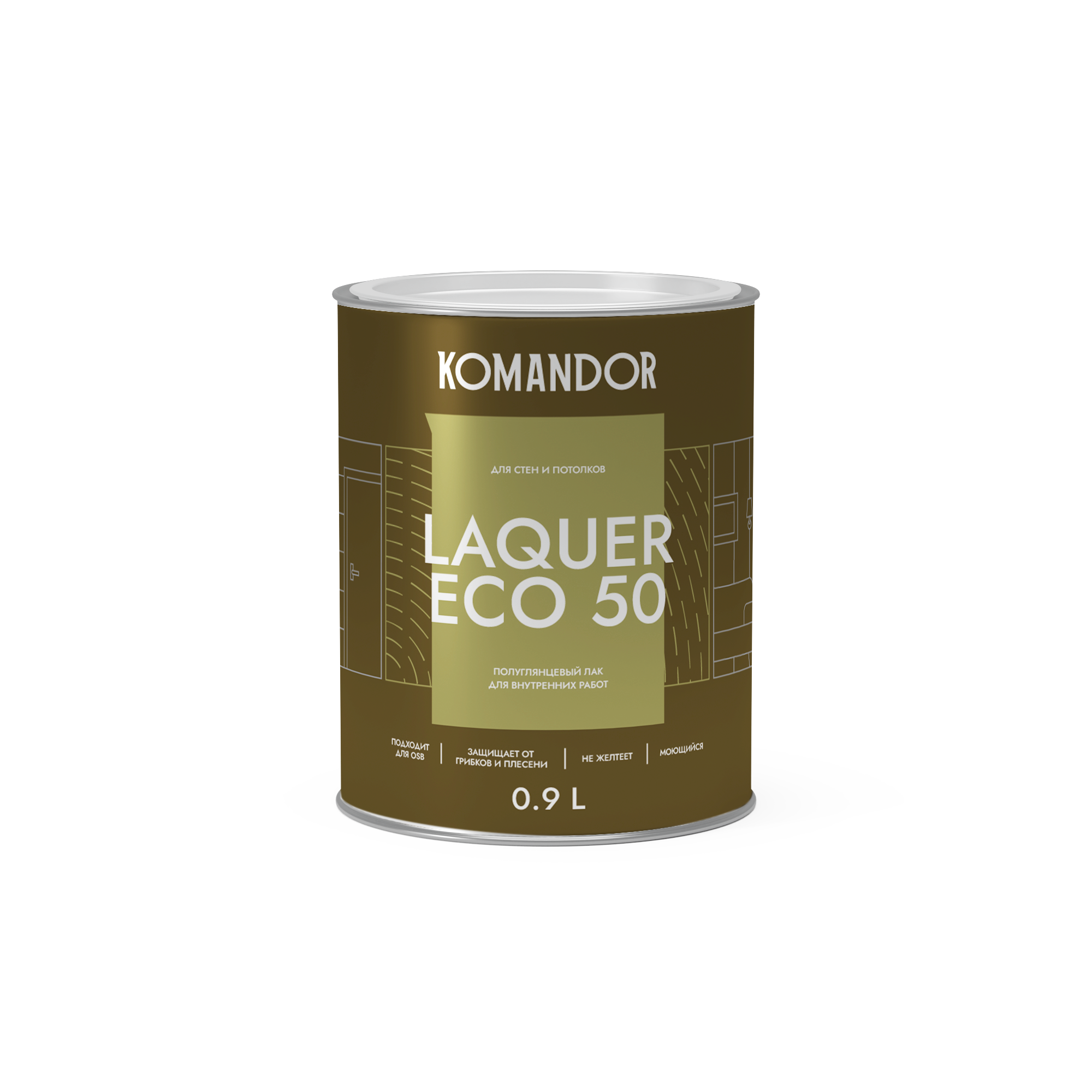 Laquer ECO 50 Полуглянцевый лак для стен и потолков 0,9л